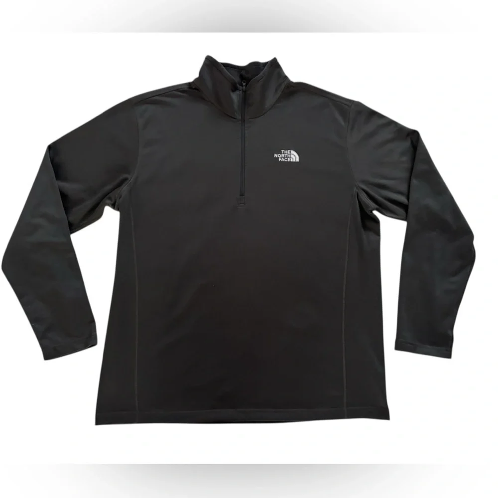 The North Face Sweatshirt Black Dark Gray Glacier Fleece 1/4 Zip Pullover XL